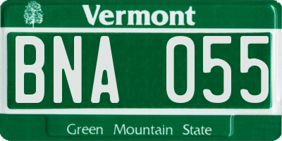 VT license plate BNA055