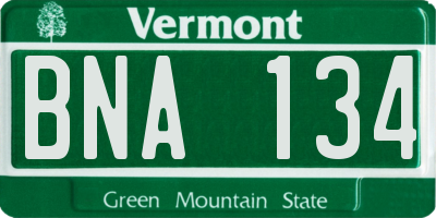 VT license plate BNA134