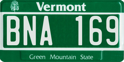 VT license plate BNA169