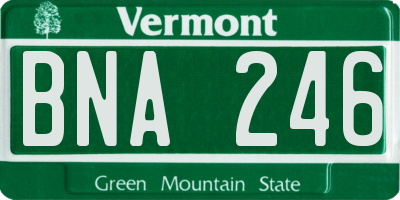VT license plate BNA246