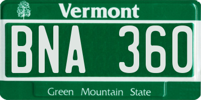 VT license plate BNA360