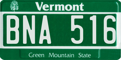 VT license plate BNA516