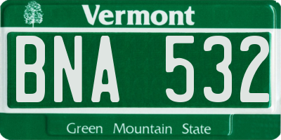 VT license plate BNA532