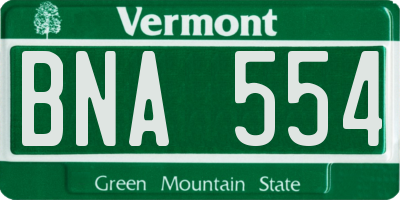 VT license plate BNA554