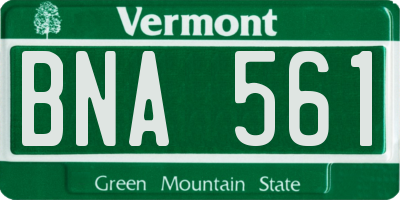 VT license plate BNA561