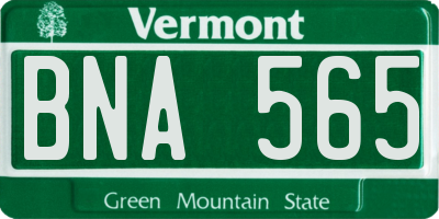 VT license plate BNA565