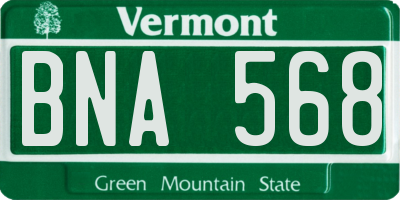VT license plate BNA568