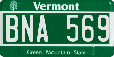 VT license plate BNA569