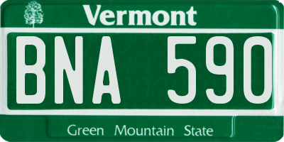 VT license plate BNA590