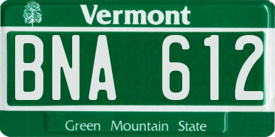 VT license plate BNA612