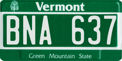 VT license plate BNA637