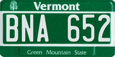 VT license plate BNA652