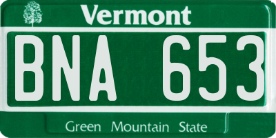 VT license plate BNA653