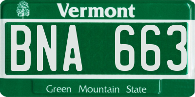 VT license plate BNA663