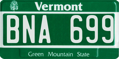 VT license plate BNA699
