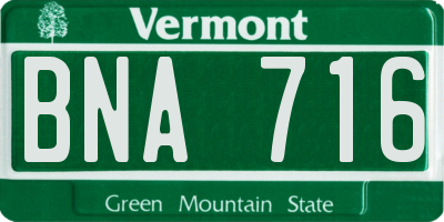 VT license plate BNA716