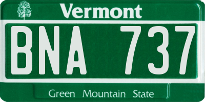 VT license plate BNA737