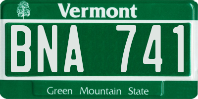 VT license plate BNA741