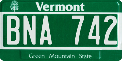 VT license plate BNA742