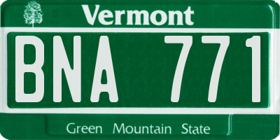 VT license plate BNA771