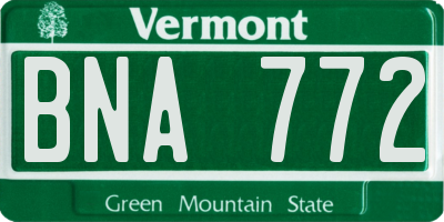 VT license plate BNA772