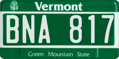 VT license plate BNA817
