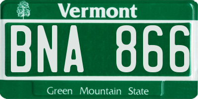 VT license plate BNA866