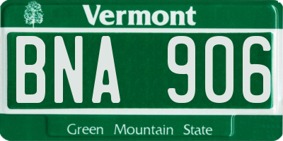 VT license plate BNA906