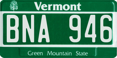VT license plate BNA946