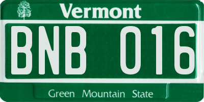VT license plate BNB016