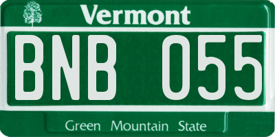 VT license plate BNB055