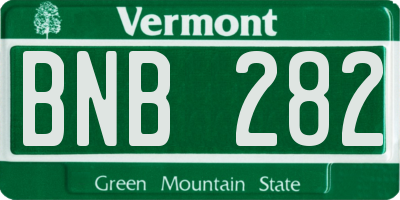 VT license plate BNB282
