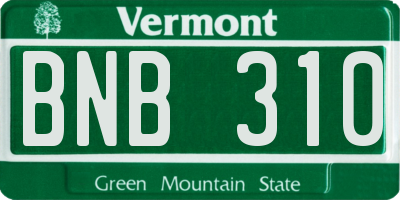 VT license plate BNB310