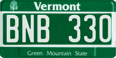 VT license plate BNB330