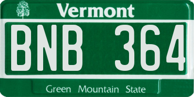 VT license plate BNB364