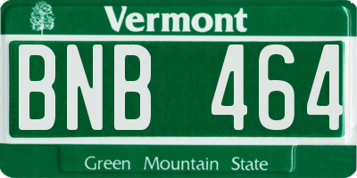 VT license plate BNB464