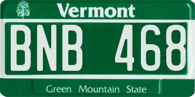 VT license plate BNB468