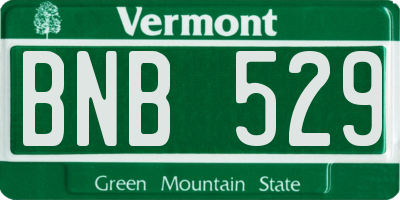 VT license plate BNB529