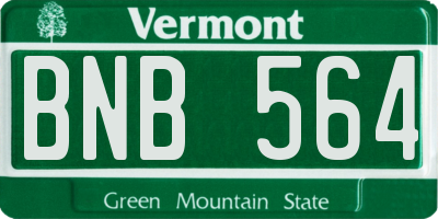 VT license plate BNB564