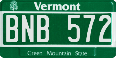 VT license plate BNB572