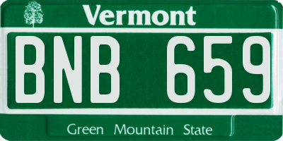 VT license plate BNB659