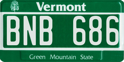 VT license plate BNB686