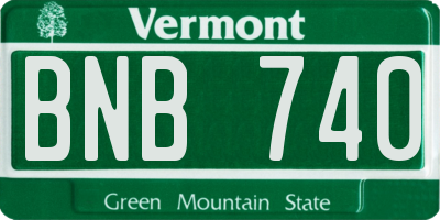 VT license plate BNB740