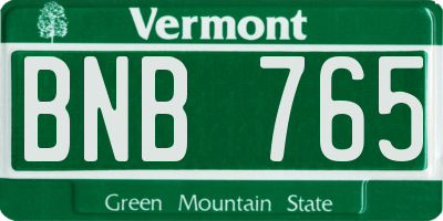 VT license plate BNB765