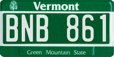 VT license plate BNB861