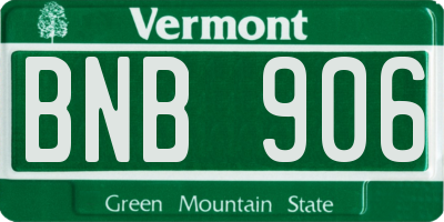 VT license plate BNB906
