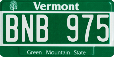 VT license plate BNB975