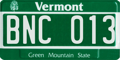 VT license plate BNC013