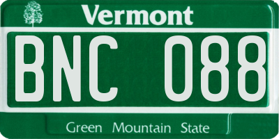 VT license plate BNC088