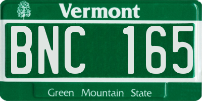 VT license plate BNC165